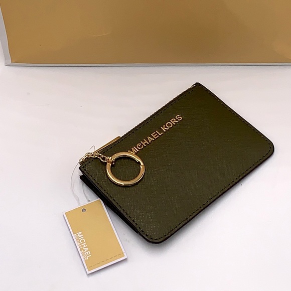MICHAEL KORS SMALL TOP ZIP COINPOUCH WITH ID CARD OLIVE COLOR - Picture 10 of 10